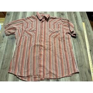 Rock River Trading Shirt Mens Short Sleeve Button Up Shirt Brown Orange Red